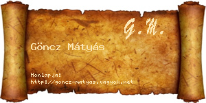 Göncz Mátyás névjegykártya
